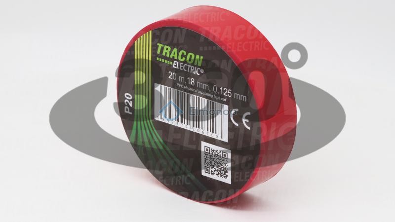 Páska izolačná P20 červená 20m x 18mm PVC 0-90°