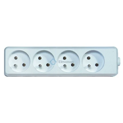 Štvorzásuvka GP-431 (P0400N) bez vypínača biela (P0400)