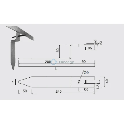 Podpera PP na pásovinu do zeme/základov FeZn ZIN (f315500)
