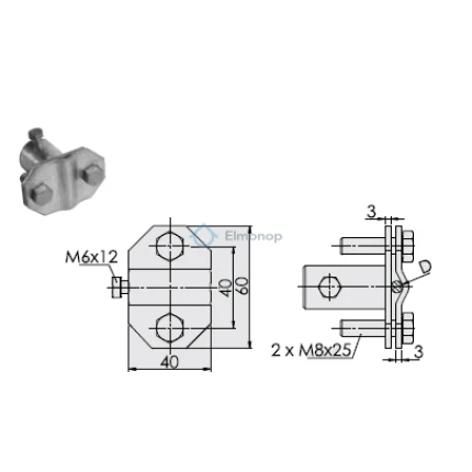 Svorka SR 03 E OB držiak zvodového drôtu FeZn (f616217) (staré označ. RS 3 OB f612117)