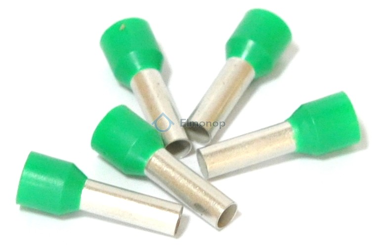 Dutinka PKE612 zelená (100ks) izol. 6mm*