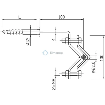 Držiak DUD ochranného uholníka do dreva FeZn ZIN (f521112)