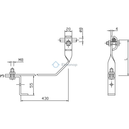 Podpera PV 11 pod škridľovú krytinu FeZn ZIN (f312110)