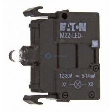 Objímka M22-LED-W biela 12-30VAC/DC čelná; č.216557