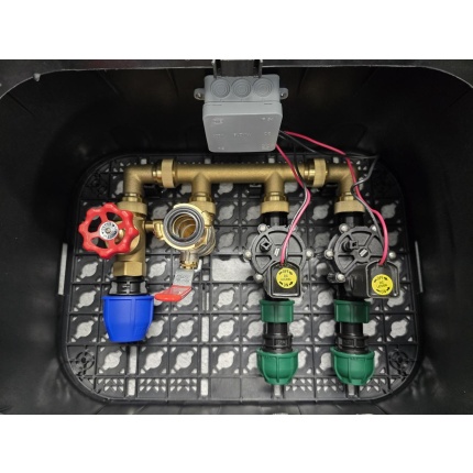 READYBOX Profi Rain Bird pre 2 sekcie 9 VDC + hydrant + sedlový ventil 1"