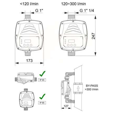 Prietokový - tlakový spínač Brio TOP 2.0