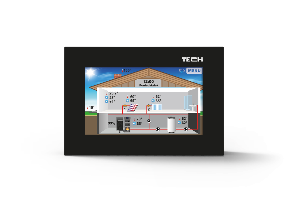 TECH Termostat drôt.RS EU-281 /RS-komunikacia /230V