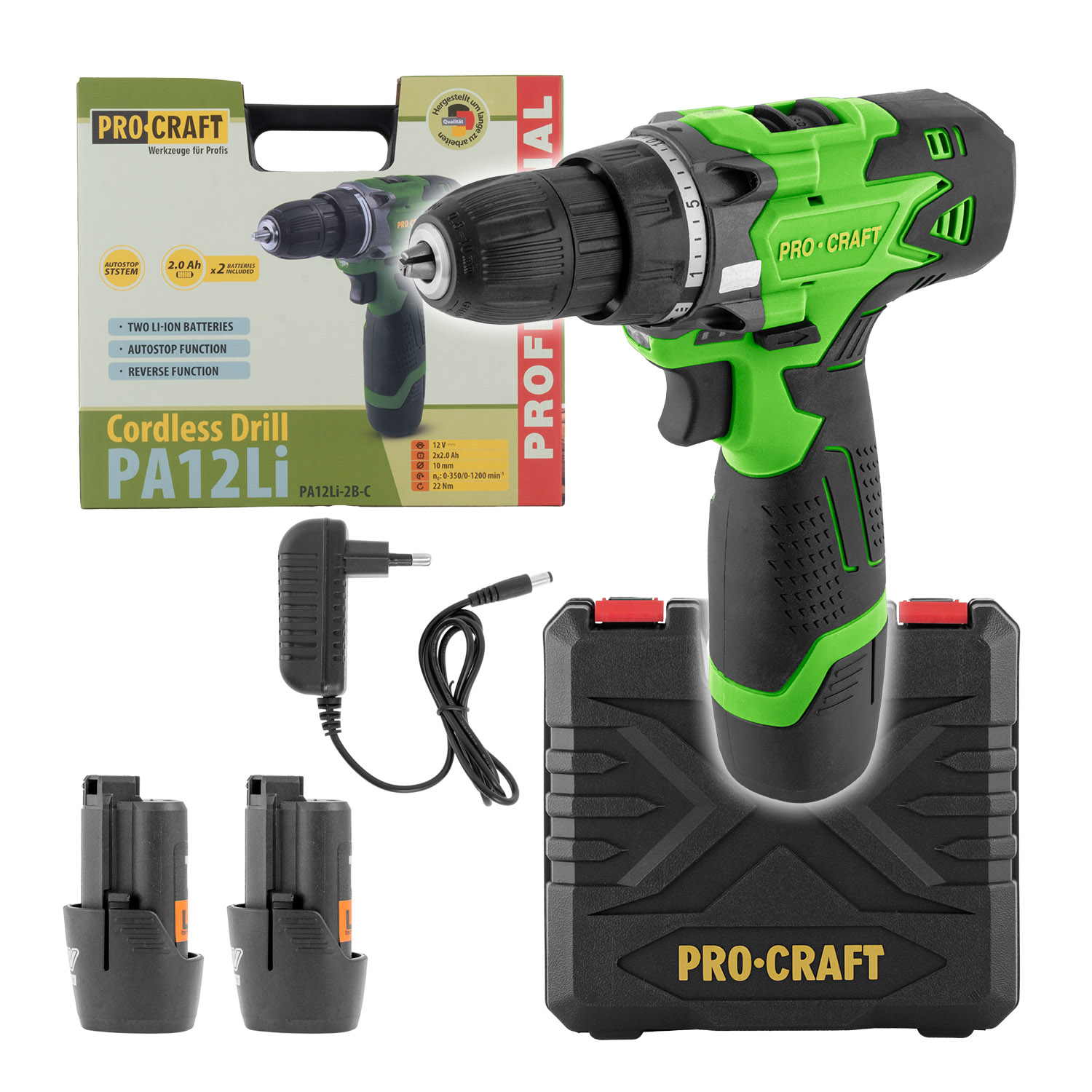 Akumulátorový vŕtací skrutkovač Procraft PA12Li | PA12Li