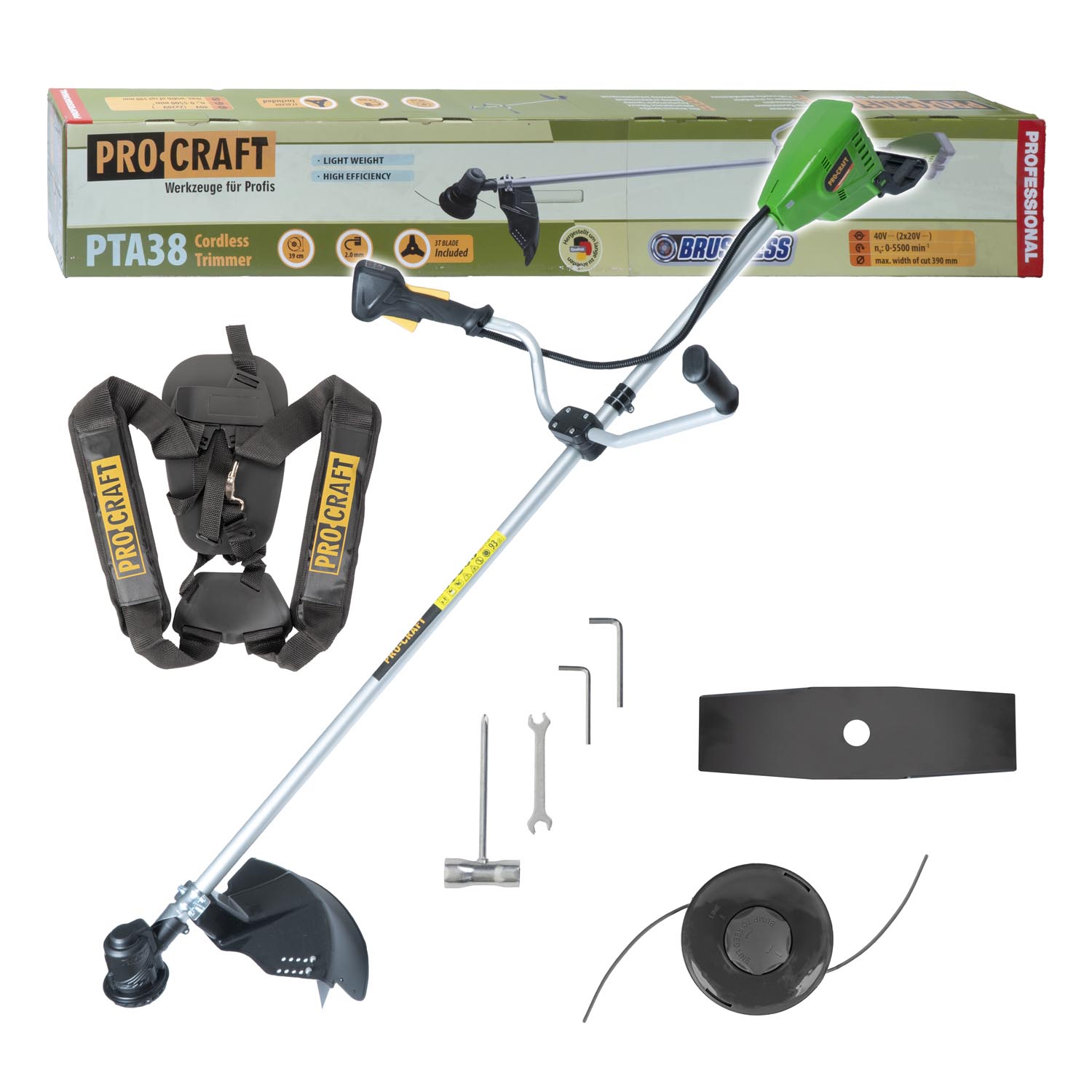 Aku krovinorez Procraft PTA38 (bez akumulátora a nabíjačky) | PTA38