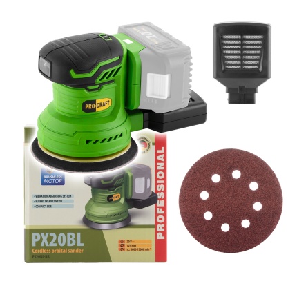 Excentrická aku brúska Procraft PX20BL (bez batérie a nabíjačky) | PX20BLbb