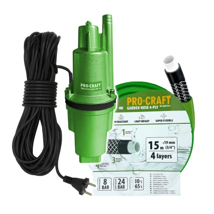 Sada vibračného čerpadla Procraft SVN-18 s 15 m 3/4" hadicou PR-4GH1915 | SVN-18