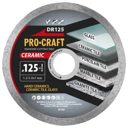 Diamantový rezný kotúč Ceramic Procraft DR125 | DR125