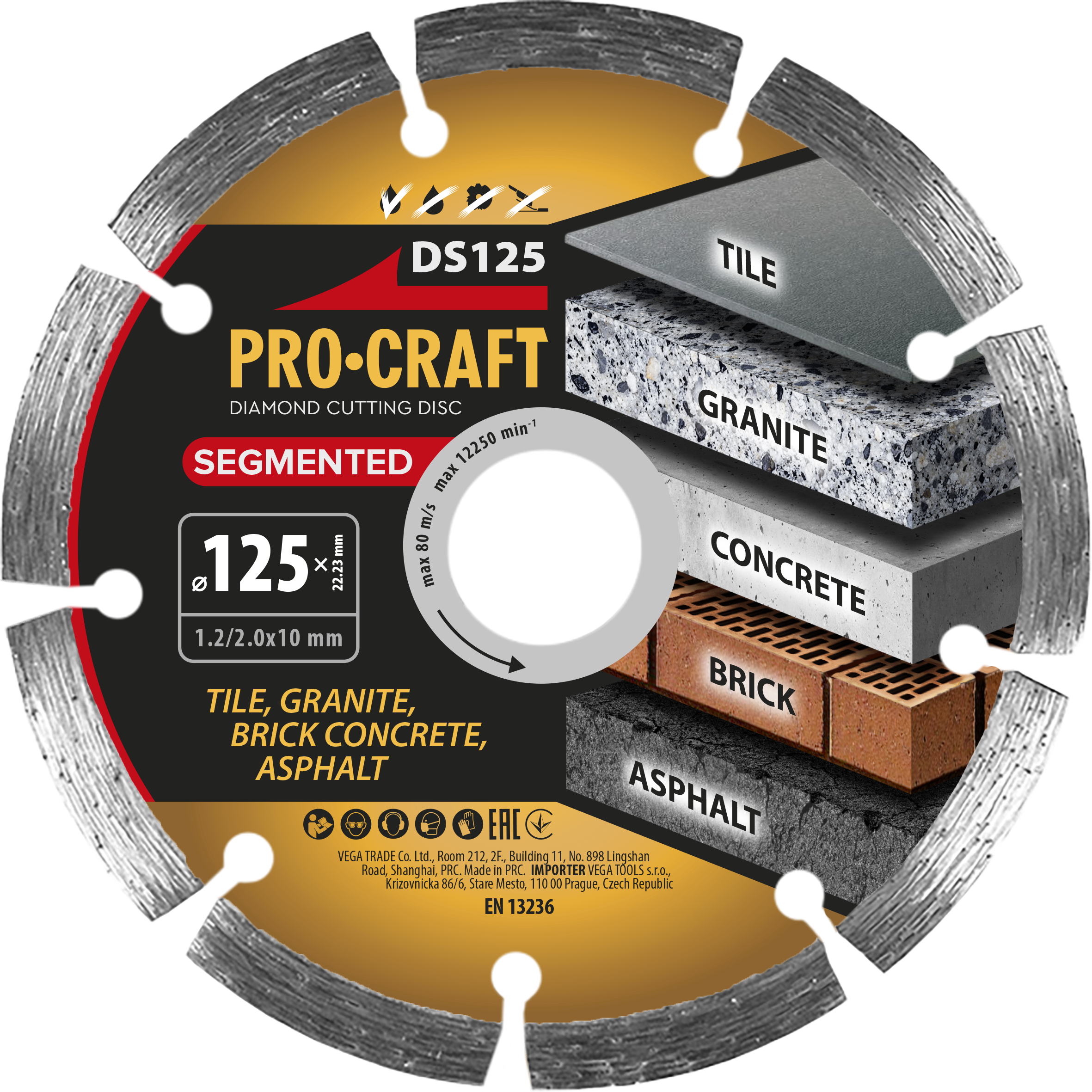 Diamantový rezný kotúč Segmented Procraft DS125 | DS125