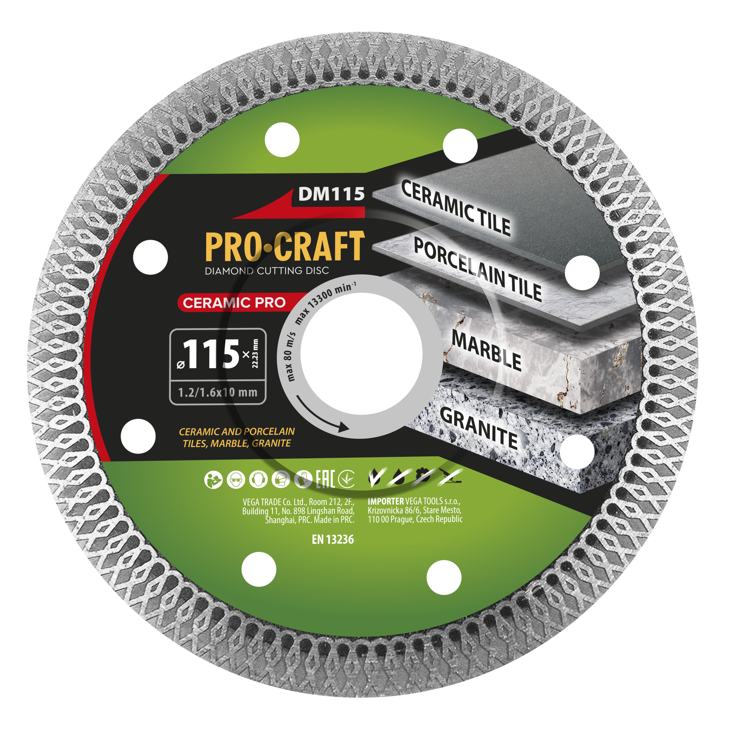 Diamantový rezný kotúč Ceramic PRO Procraft DM115 | DM115