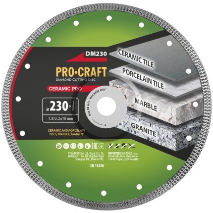 Diamantový rezný kotúč Ceramic PRO Procraft DM230 | DM230