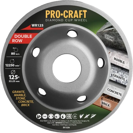 Diamantová brúsna čaša Procraft WR125 Double Row | WR125