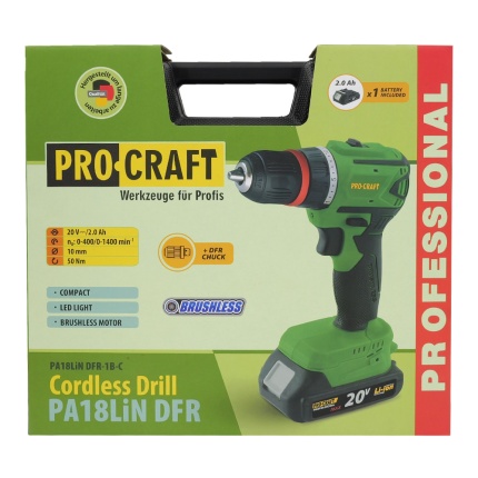 Akumulátorový skrutkovač Procraft PA18LiN DFR | PA18LiN DFR