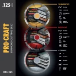 Sada aku uhlová brúska Procraft PGA22 a diamantové kotúče DS3.125 + taška na náradie + 2× batérie | SPGA22-BB/DS3.125/2x20-4