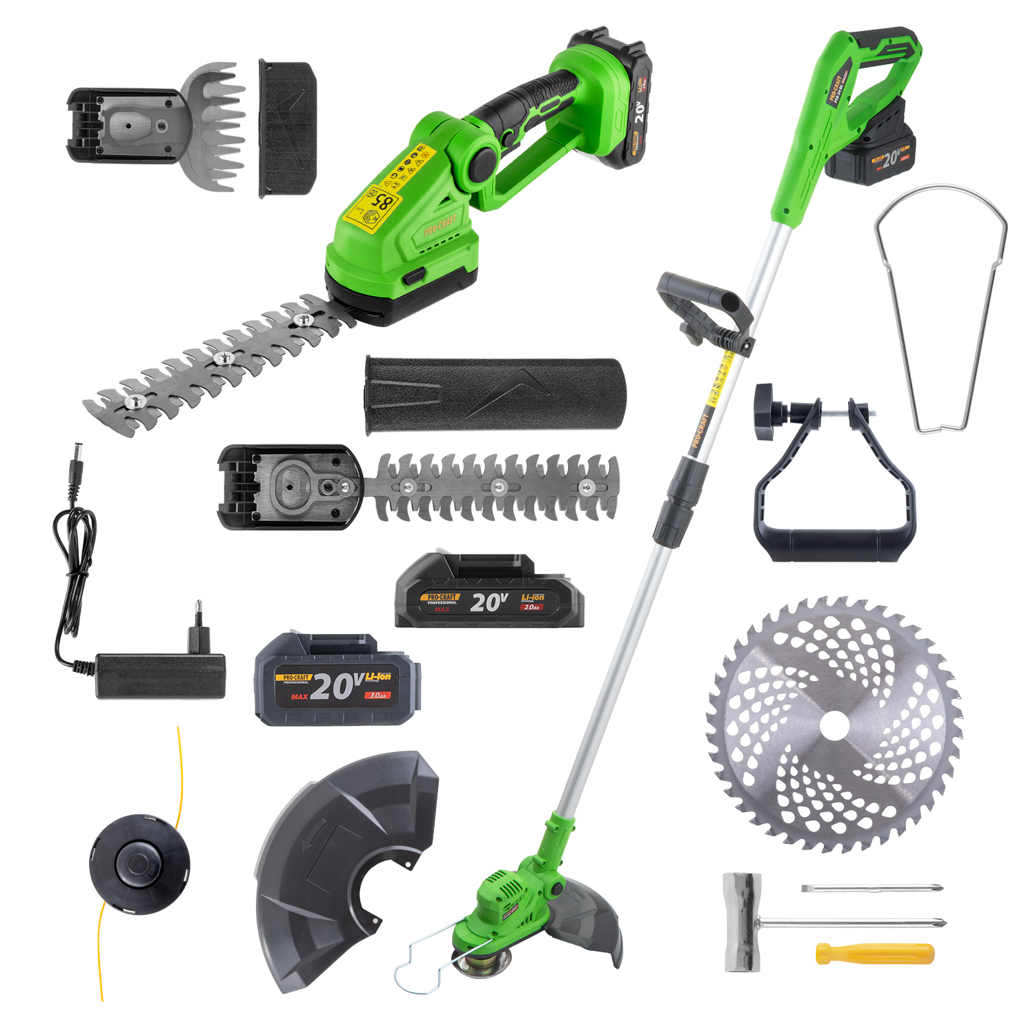 Sada aku vyžínač PTA24-BL a nožnice na trávu a kríky PGH2100 | SPTA24-BL/PGH2100