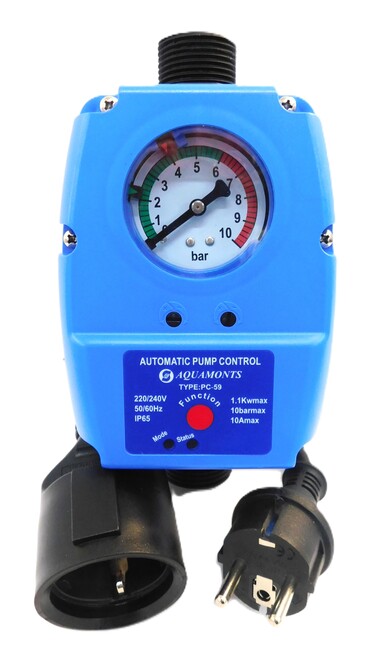 Prietokový spínač Press Kontrol PC-59 manometer 2 pracovné módy, zvislá aj vodorovná montáž 1,1 kW