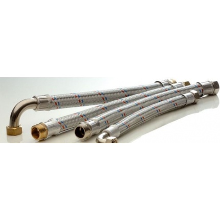 Pancierová hadica flexi s kolenom 1" x 700mm nerez