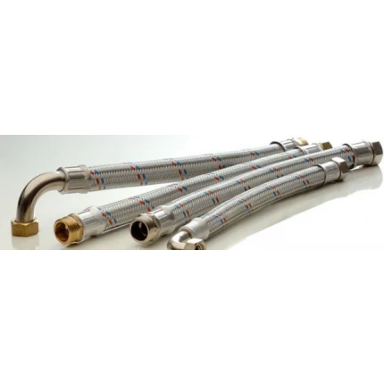 Pancierová hadica flexi s kolenom 5/4" x 700mm nerez