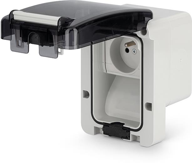 Zásuvka 137.6511 PROTECTA sivá