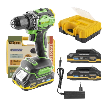 Aku vŕtací skrutkovač Procraft PA18Pro-2B-C s dvoma batériami | PA18Pro-2B-C