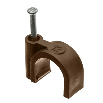 Príchytka H.7009B-25 klincovacia hnedá 12mm (bal. 25ks)